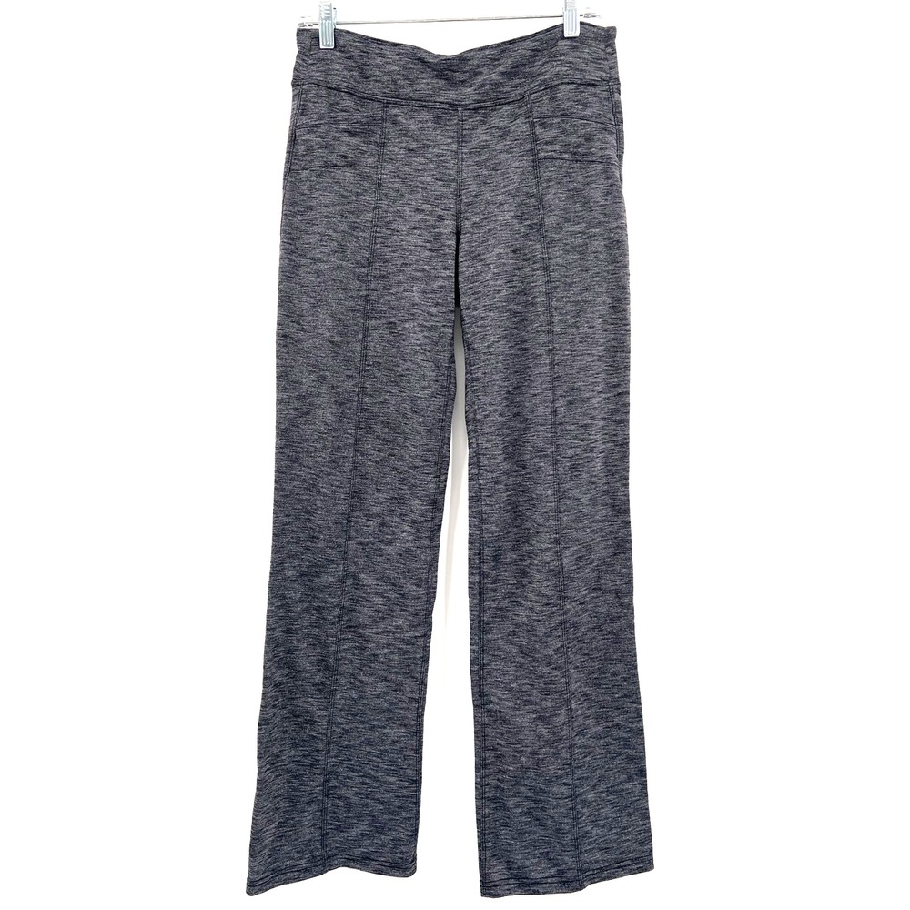 ATHLETA Women's Sz M Heather Gray Mid-Rise Metro Classic Straight-Leg Yoga Pants